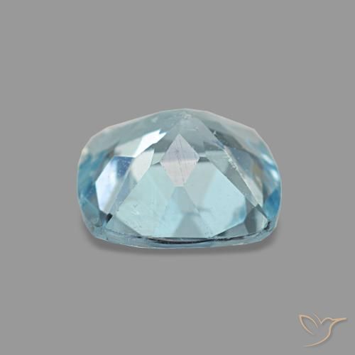 Aigue-marine bleue naturelle coupe coussin, 0,74 ct, VS