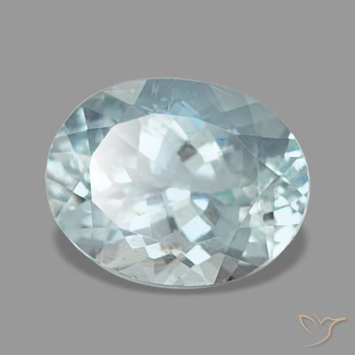 Aigue-marine bleue naturelle coupe ovale, 2,40 ct, VS