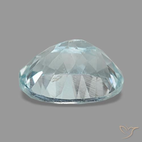 Aigue-marine bleue naturelle coupe ovale, 2,40 ct, VS