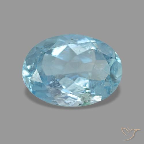 Aigue-marine bleue de 1,02 ct, ovale, VS