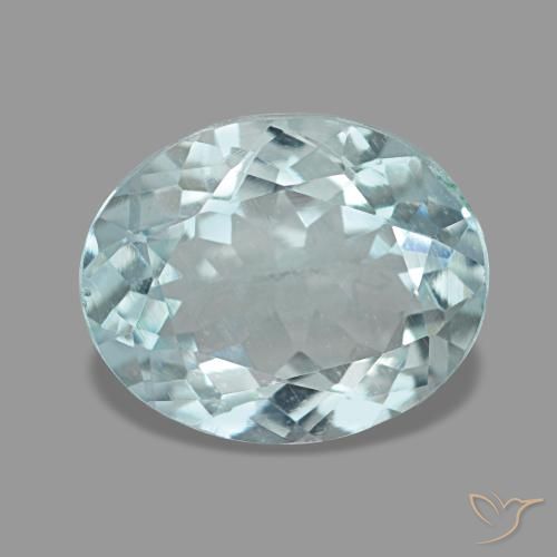 Aigue-marine bleue naturelle coupe ovale, 2,04 ct, VS