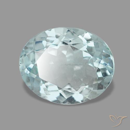 Aigue-marine bleue naturelle coupe ovale, 2,04 ct, VS