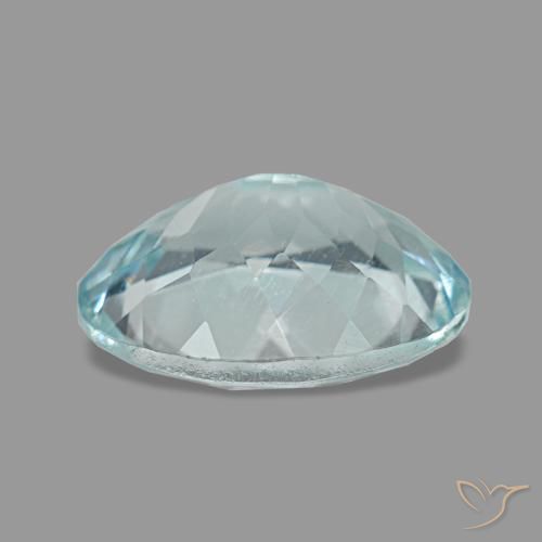 Aigue-marine bleue naturelle coupe ovale, 2,04 ct, VS