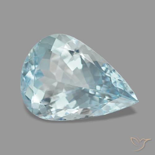 Aigue-marine bleue naturelle en forme de poire, 1,94 ct, VS