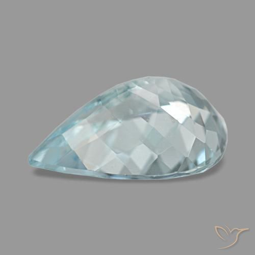 Aigue-marine bleue naturelle en forme de poire, 1,94 ct, VS