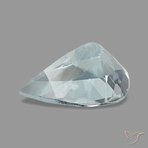 Aigue-marine bleue naturelle en forme de poire, 1,08 ct, VS