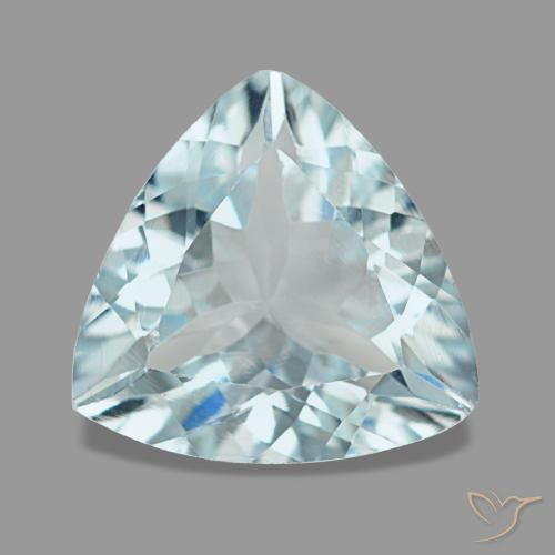 Aigue-marine bleue naturelle trillion, 1,74 ct, VS