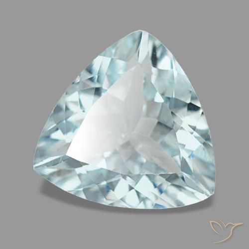 Aigue-marine bleue naturelle trillion, 1,74 ct, VS