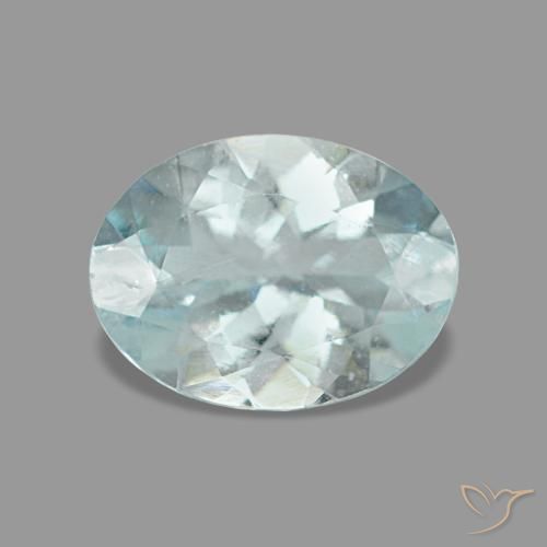 Aigue-marine bleue de 0,97 ct, ovale, VS