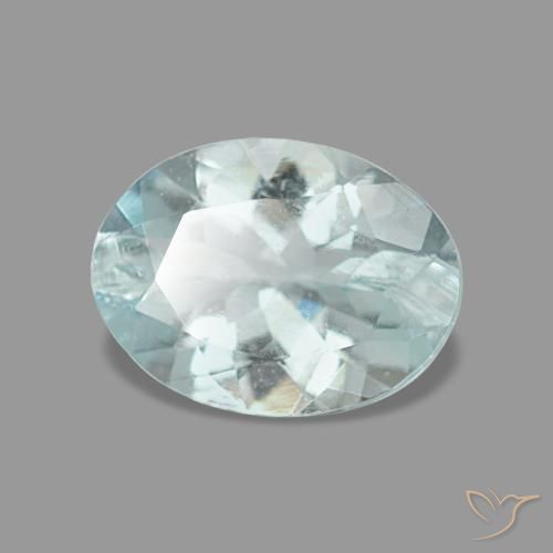 Aigue-marine bleue naturelle coupe ovale, 0,97 ct, VS