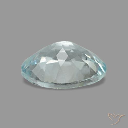 Aigue-marine bleue naturelle coupe ovale, 0,97 ct, VS