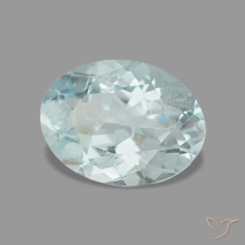 Aigue-marine bleue naturelle coupe ovale, 1,13 ct, VS