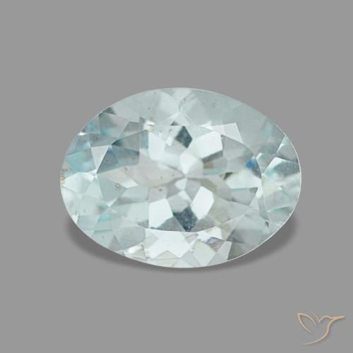 Aigue-marine bleue naturelle coupe ovale, 1,05 ct, VS