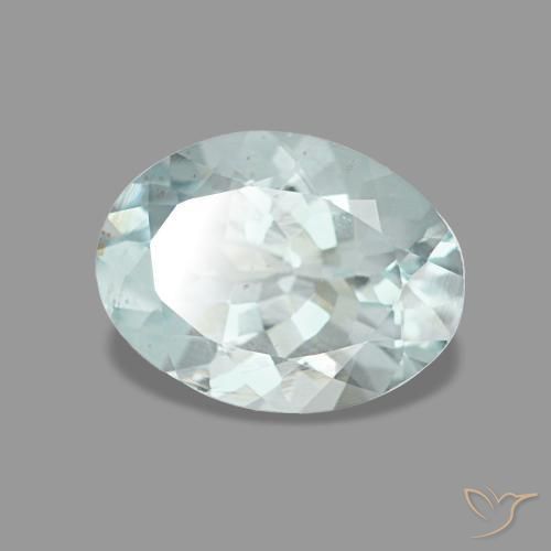 Aigue-marine bleue naturelle coupe ovale, 1,05 ct, VS