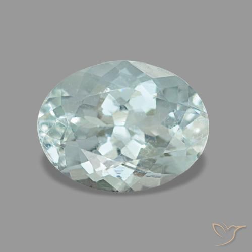Aigue-marine bleue naturelle coupe ovale, 1,17 ct, VS