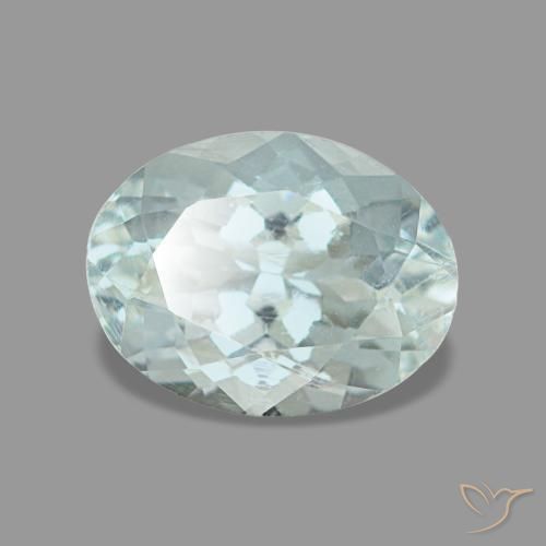 Aigue-marine bleue naturelle coupe ovale, 1,17 ct, VS