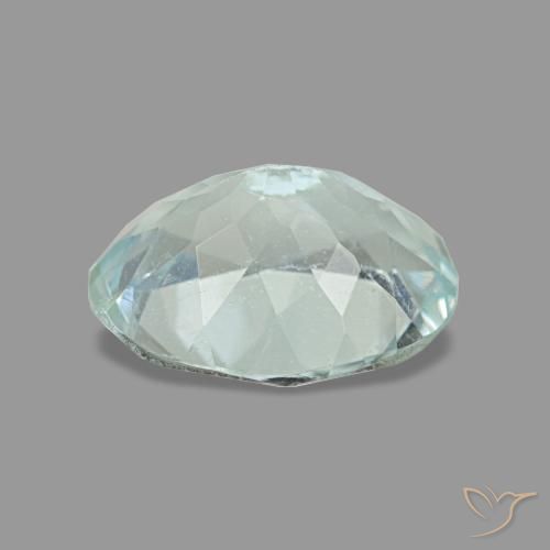 Aigue-marine bleue naturelle coupe ovale, 1,17 ct, VS