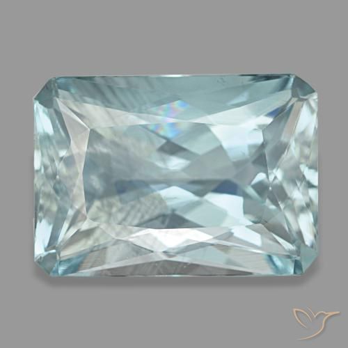 Aigue-marine turquoise naturelle taille émeraude, 7,76 ct, VS
