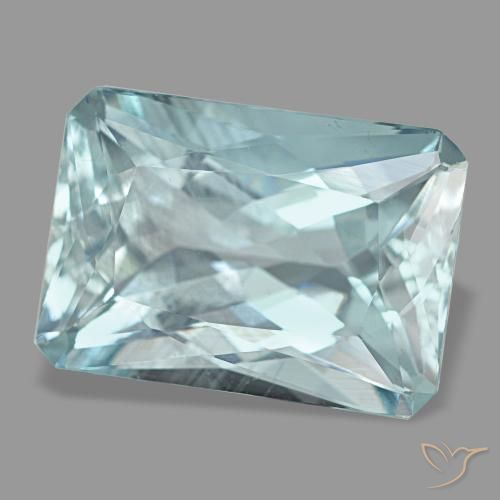 Aigue-marine turquoise naturelle taille émeraude, 7,76 ct, VS