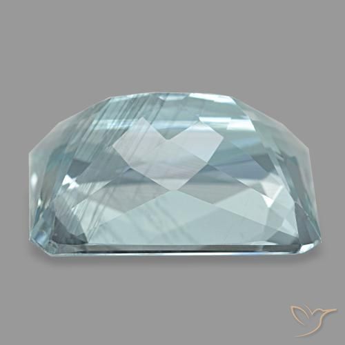 Aigue-marine turquoise naturelle taille émeraude, 7,76 ct, VS