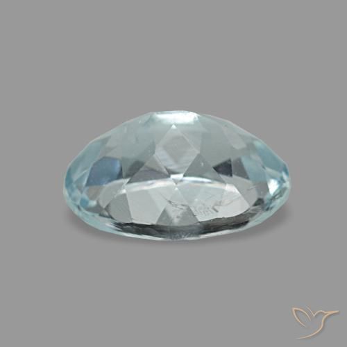 Aigue-marine turquoise naturelle coupe ovale, 0,65 ct, VVS-VS