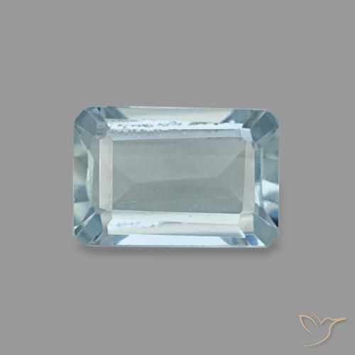 Aigue-marine turquoise naturelle taille émeraude, 0,54 ct, VVS-VS