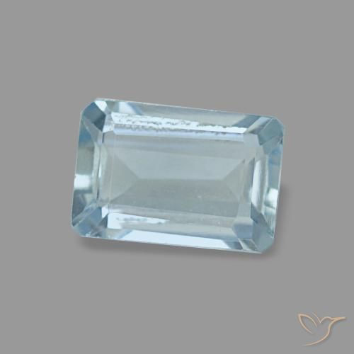 Aigue-marine turquoise naturelle taille émeraude, 0,54 ct, VVS-VS