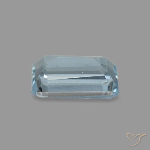Aigue-marine turquoise naturelle taille émeraude, 0,54 ct, VVS-VS