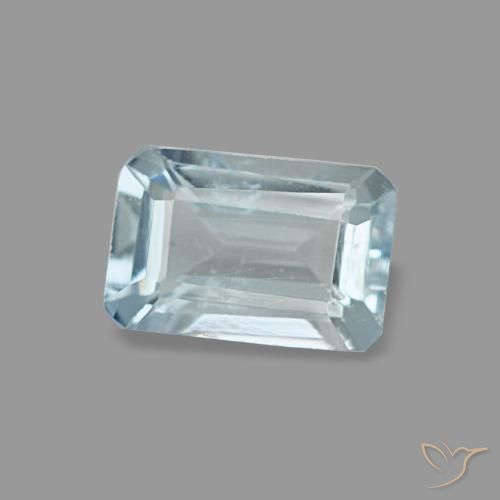 Aigue-marine turquoise naturelle taille émeraude, 0,52 ct, VS