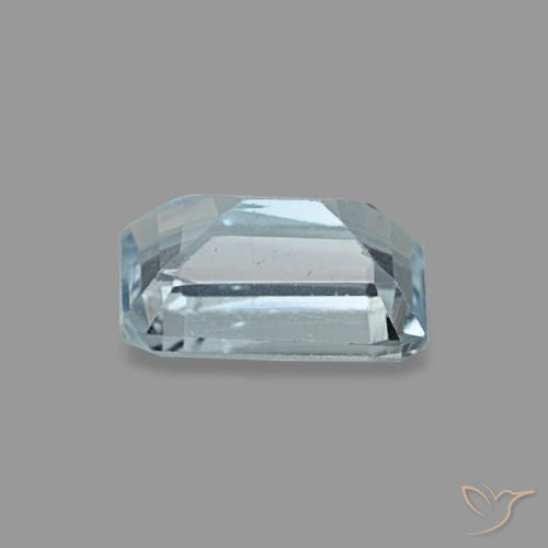 Aigue-marine turquoise naturelle taille émeraude, 0,52 ct, VS