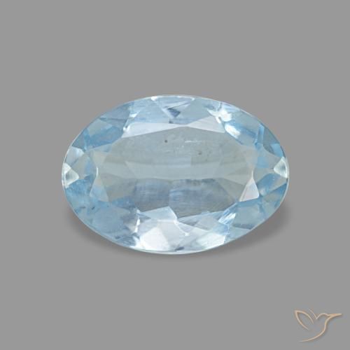 Aigue-marine bleue naturelle coupe ovale, 0,62 ct, VVS-VS