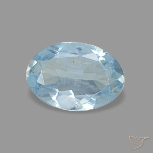 Aigue-marine bleue naturelle coupe ovale, 0,62 ct, VVS-VS