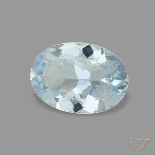 Aigue-marine bleue naturelle coupe ovale, 0,55 ct, VVS