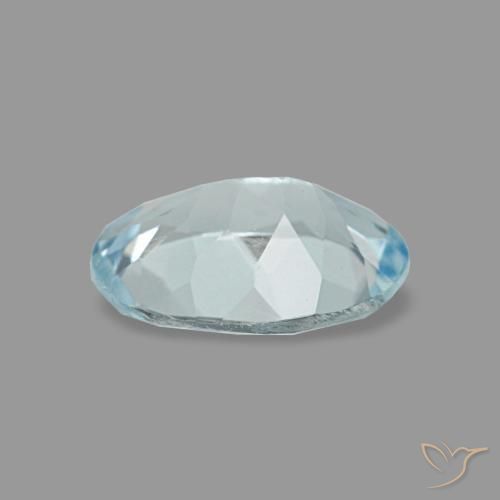 Aigue-marine bleue naturelle coupe ovale, 0,55 ct, VVS