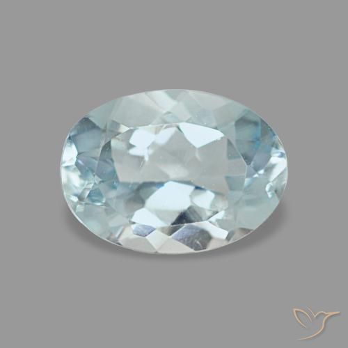 Aigue-marine bleue naturelle coupe ovale, 0,61 ct, VVS