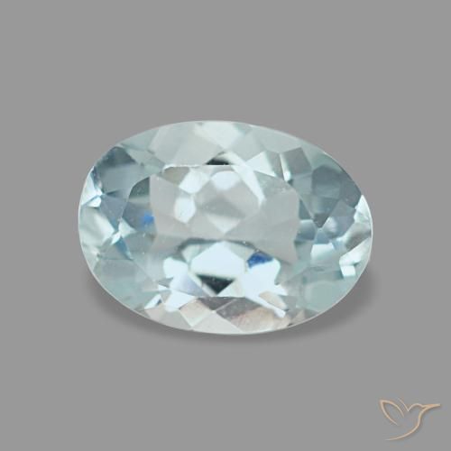 Aigue-marine bleue naturelle coupe ovale, 0,61 ct, VVS