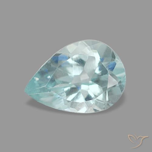 Aigue-marine bleue naturelle en forme de poire, 0,66 ct, VVS
