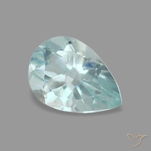 Aigue-marine bleue naturelle en forme de poire, 0,66 ct, VVS
