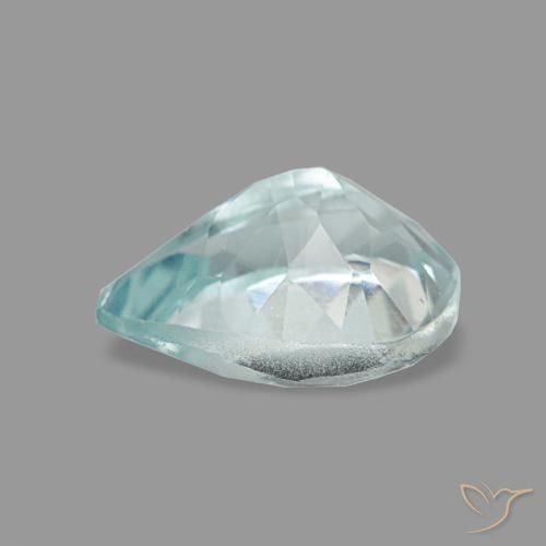 Aigue-marine bleue naturelle en forme de poire, 0,66 ct, VVS