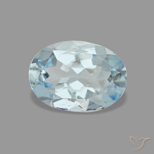 Aigue-marine bleue naturelle coupe ovale, 0,60 ct, VVS