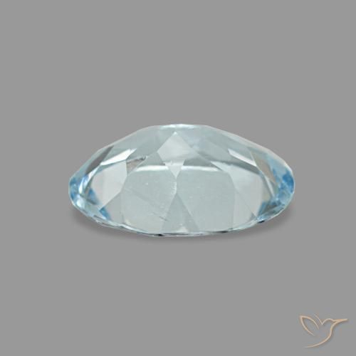 Aigue-marine bleue naturelle coupe ovale, 0,60 ct, VVS