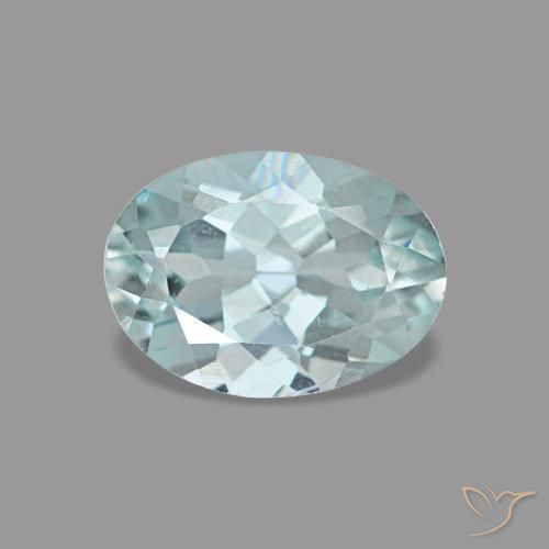 Aigue-marine bleue de 0,66 ct, ovale, VVS