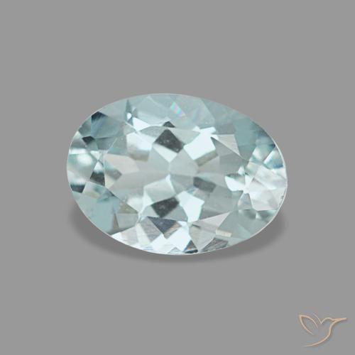 Aigue-marine bleue naturelle coupe ovale, 0,66 ct, VVS