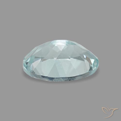 Aigue-marine bleue naturelle coupe ovale, 0,66 ct, VVS