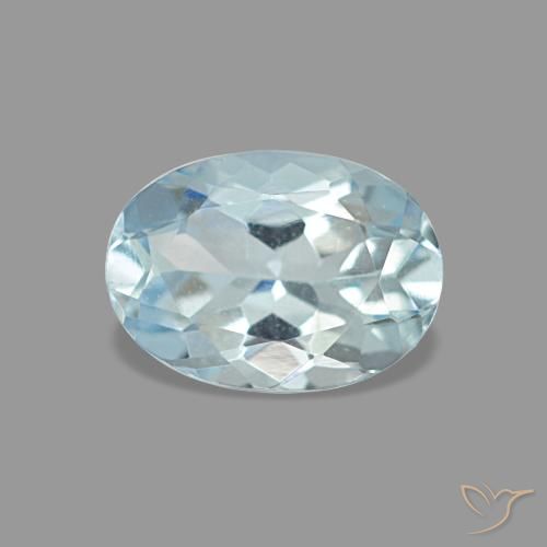 Aigue-marine bleue de 0,69 ct, ovale, VVS