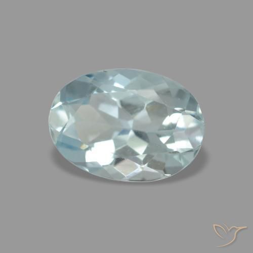 Aigue-marine bleue naturelle coupe ovale, 0,69 ct, VVS