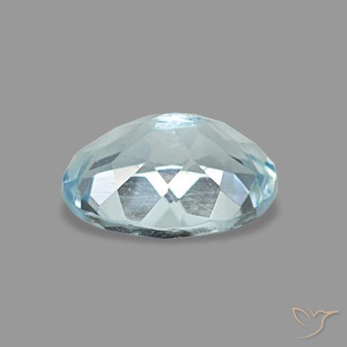 Aigue-marine bleue naturelle coupe ovale, 0,69 ct, VVS