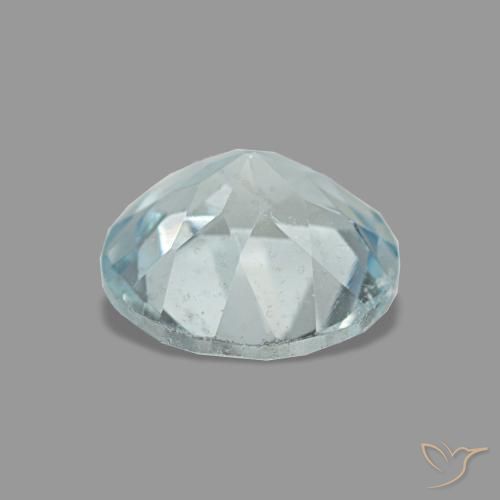 Aigue-marine bleue naturelle coupe roude, 1,15 ct, VS