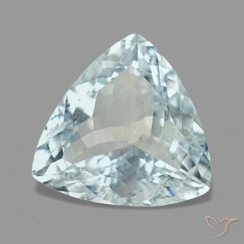 Aigue-marine bleue naturelle trillion, 3,21 ct, VS