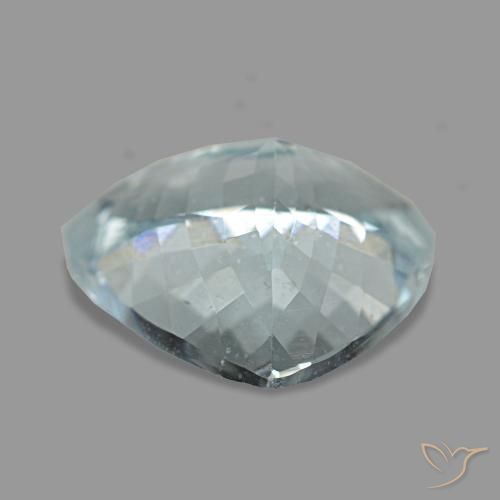 Aigue-marine bleue naturelle trillion, 3,21 ct, VS
